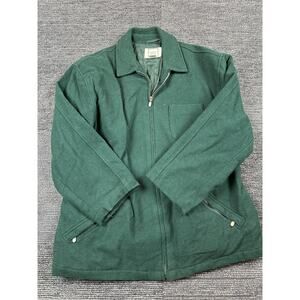 Vintage Boundary Waters Green Wool Blend Full Zip Jacket Womens Large